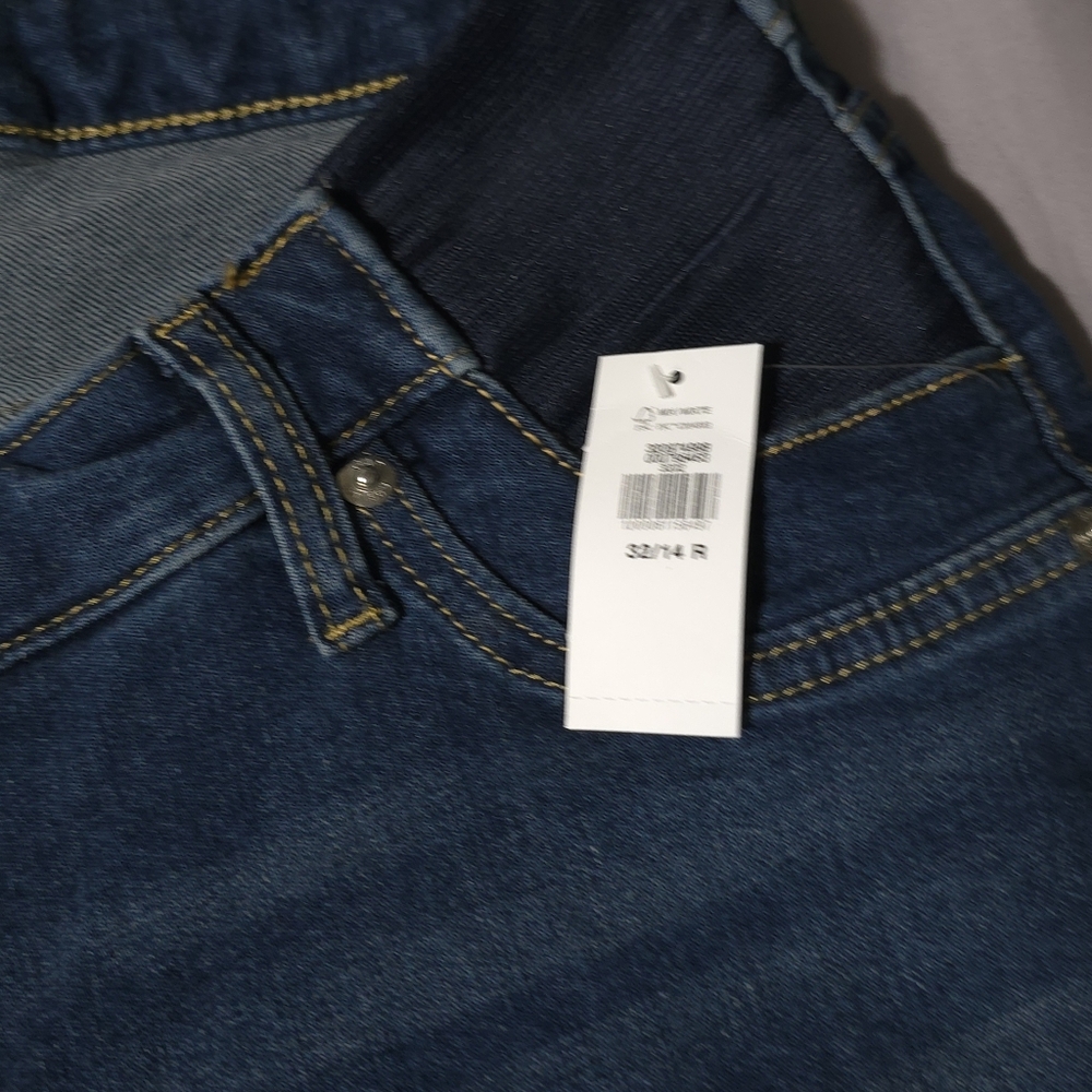 GAP Maternity Jeans, Inset Panel Girlfriend Jeans, Sz 32/14R, Medium Wash NWT - Picture 4 of 11